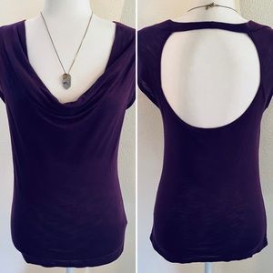 The Limited Purple Open Back Top